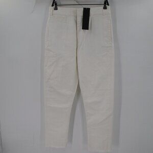 NEW Haider Ackermann Pants Women 38 Cotton Tapered Ankle Trousers Crystall Ivory